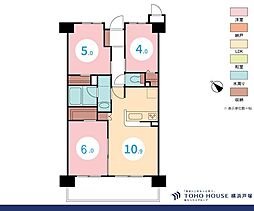 ベイサイトコート横浜 3LDKの間取図画像