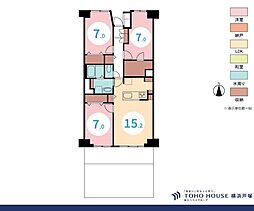 横浜パークタウンd棟 3LDKの間取図画像