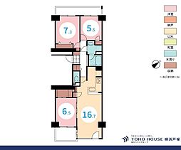 ニューシティ東戸塚パークヒルズK棟 3LDKの間取図画像