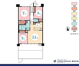 レジェイド辻堂東海岸シー-サイドヴィラ 3LDKの間取図画像