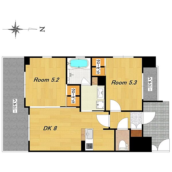 エステムプラザ京都御所ノ内REGIA ｜京都府京都市下京区七条御所ノ内北町(賃貸マンション2DK・6階・40.74㎡)の写真 その2