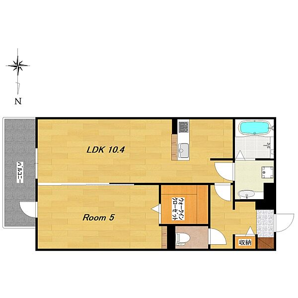 レジェンド鳥羽 ｜京都府京都市伏見区下鳥羽中円面田町(賃貸アパート1LDK・1階・41.39㎡)の写真 その2