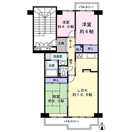 3LDK 間取り