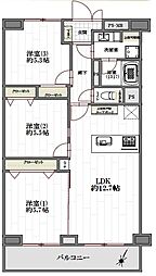ソフトタウン谷津遊園3号棟 3LDKの間取図画像