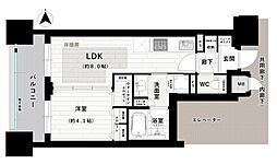 プレミスト堺筋本町ラディーナ 1LDKの間取図画像