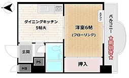 プラザ末吉橋 1DKの間取図画像