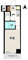 淡路ハイツ 1Kの間取図画像
