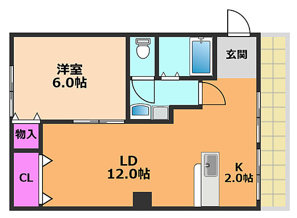 メゾン高槻 ｜大阪府高槻市芥川町4丁目(賃貸マンション1LDK・2階・40.00㎡)の写真 その2