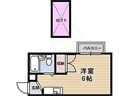 BOB HOUSE 4階ワンルームの間取り