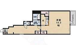 近鉄京都線 東寺駅 徒歩5分の賃貸マンション 4階1Kの間取り