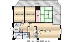 JR山陰本線 丹波口駅 徒歩11分の賃貸マンション 5階3LDKの間取り