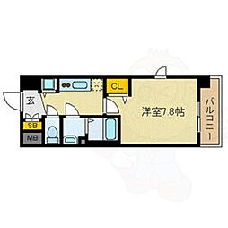 京都市営烏丸線 五条駅 徒歩8分の賃貸マンション 4階1Kの間取り