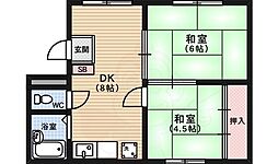 メイゾンドエリカ 2DKの間取図画像