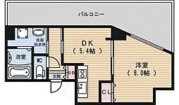 JR東海道・山陽本線 西大路駅 徒歩10分の賃貸マンション 6階1Kの間取り
