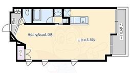 アーバネックス北大路 2階ワンルームの間取り