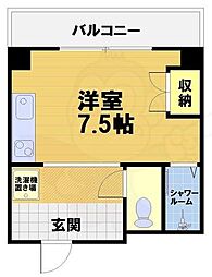 JR東海道・山陽本線 西大路駅 徒歩15分の賃貸マンション 5階ワンルームの間取り