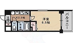 京都市営烏丸線 五条駅 徒歩7分の賃貸マンション 4階1Kの間取り