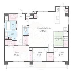 JR東海道・山陽本線 西大路駅 バス7分 塔南高校前下車 徒歩6分の賃貸マンション 5階4LDKの間取り