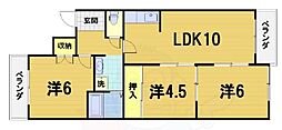 Bella vista 離宮桂東（旧ジュネス橋忠） 3階3LDKの間取り