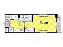 JR東海道・山陽本線 西大路駅 徒歩10分の賃貸マンション 3階1Kの間取り