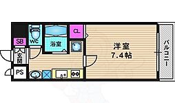JR東海道・山陽本線 西大路駅 徒歩10分の賃貸マンション 3階1Kの間取り