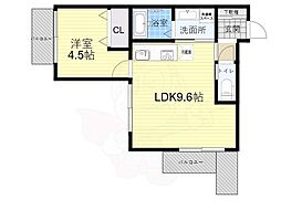 阪急京都本線 西院駅 徒歩7分の賃貸アパート 3階1LDKの間取り