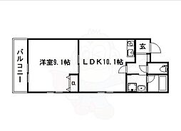 JR山陰本線 丹波口駅 徒歩12分の賃貸マンション 1階1LDKの間取り