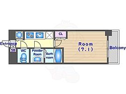 JR東海道・山陽本線 京都駅 徒歩11分の賃貸マンション 6階1Kの間取り