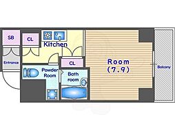 阪急京都本線 西京極駅 徒歩13分の賃貸マンション 4階1Kの間取り