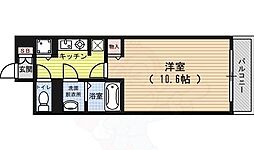 阪急京都本線 烏丸駅 徒歩5分の賃貸マンション 7階1Kの間取り