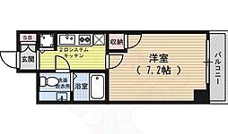 コスモフォーラム四条 5階1Kの間取り