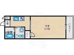 THECITY京都五条 1Kの間取図画像