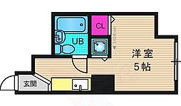 スタジオーネ桂 1Kの間取図画像
