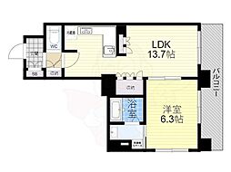 リーガル京都西陣2 1LDKの間取図画像