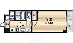 グランステージ京都四条 1Kの間取図画像