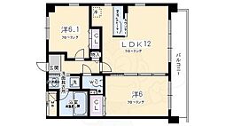 ベリエ茶五 2LDKの間取図画像