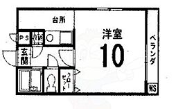 ジュノー雅 1Kの間取図画像