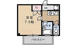 ハウスミツミ 1Kの間取図画像