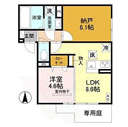 グランナッシム西京極 2LDKの間取図画像
