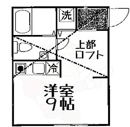 NEST冷泉町 ワンルームの間取図画像