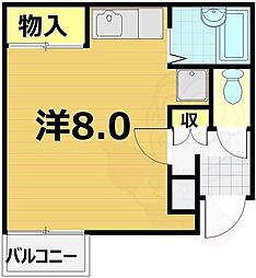 トラスティー21 ワンルームの間取図画像