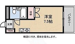 ル・シオン 1Kの間取図画像