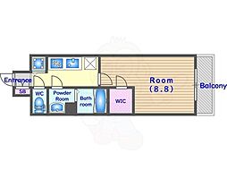 ESPLACEKYOTORAKUNAN 1Kの間取図画像