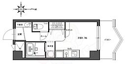 デトム・ワン三条通 ワンルームの間取図画像