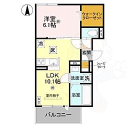 GRAMM西衣手町 1LDKの間取図画像