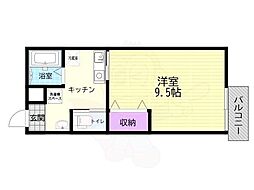 ルミノール西陣 1Kの間取図画像