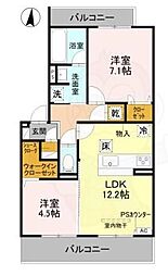SAKURA CIEL 2LDKの間取図画像