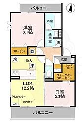 SAKURA CIEL 2LDKの間取図画像