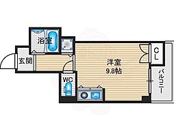ファーストコート七条烏丸 ワンルームの間取図画像