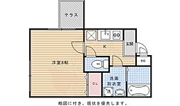ラトゥール綾小路 1Kの間取図画像